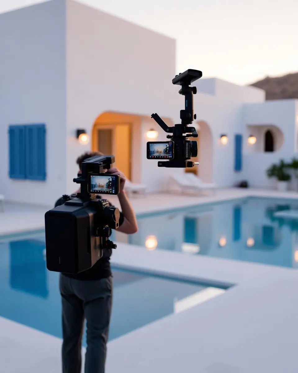Cinematographer on set in Ibiza