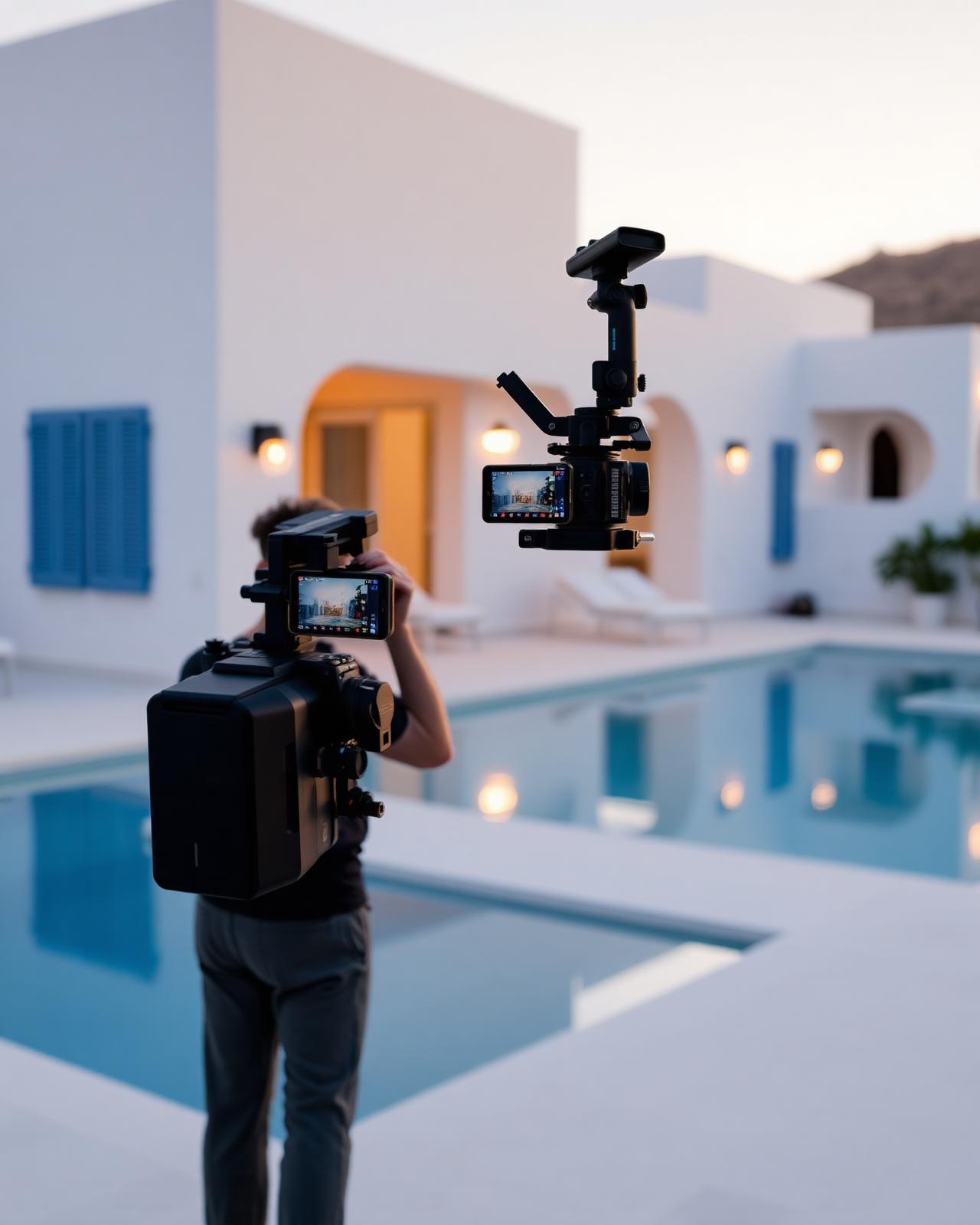 Cinematographer on set in Ibiza